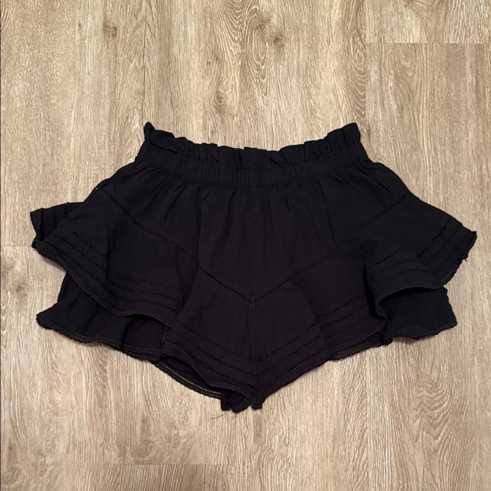 Aerie Black Ruffle Skort